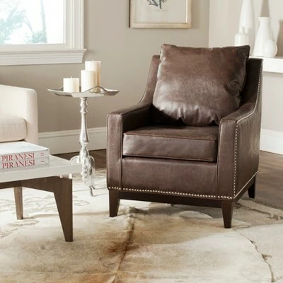 Colton Club Chair - Antique Brown - Safavieh 3 Colton Club Chair - Antique Brown - Safavieh