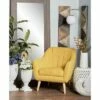 Olivia & May Modern Polyester and Wood Accent Chair Yellow - Olivia & May -Living Room Chairs store unnamed file 11436