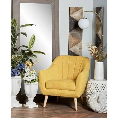 Olivia & May Modern Polyester and Wood Accent Chair Yellow - Olivia & May 3 Olivia & May Modern Polyester and Wood Accent Chair Yellow - Olivia & May