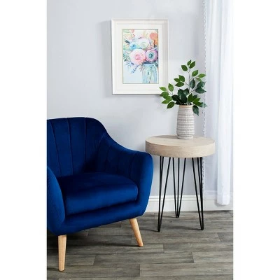 Olivia & May Modern Polyester and Wood Accent Chair Blue - Olivia & May 3 Olivia & May Modern Polyester and Wood Accent Chair Blue - Olivia & May