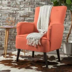 Kolin Tufted Club Chair Dark Salmon - Christopher Knight Home