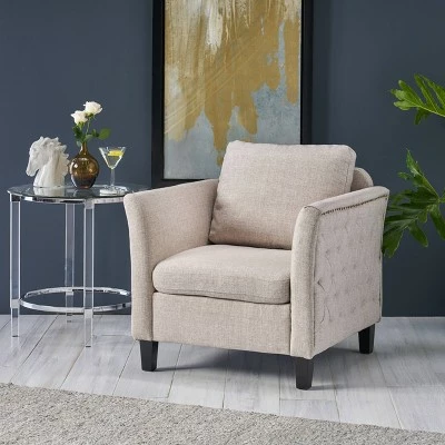 Clostermen Traditional Club Chair - Christopher Knight Home Beige 3 Clostermen Traditional Club Chair - Christopher Knight Home Beige