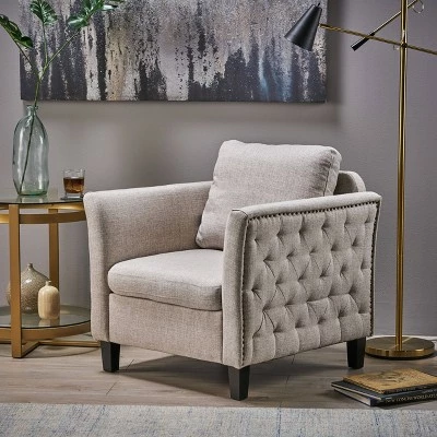 Clostermen Traditional Club Chair - Christopher Knight Home Beige 4 Clostermen Traditional Club Chair - Christopher Knight Home Beige - Image 2