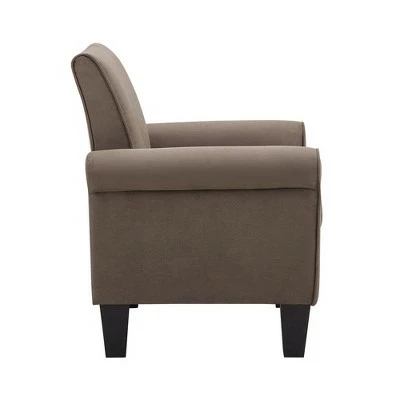 Simple Relax Microfiber Fabric Armchair in Light Brown 4 Simple Relax Microfiber Fabric Armchair in Light Brown - Image 2