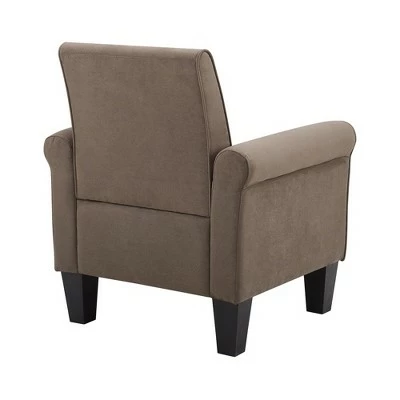 Simple Relax Microfiber Fabric Armchair in Light Brown 5 Simple Relax Microfiber Fabric Armchair in Light Brown - Image 3