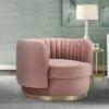 Davy Tufted Velvet Swivel Round Accent Chair - Armen Living Dark Gray