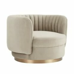 Davy Tufted Velvet Swivel Round Accent Chair - Armen Living Dark Gray -Living Room Chairs store unnamed file 11509