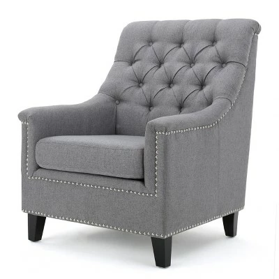 Jaclyn Tufted Club Chair - Christopher Knight Home Gray 6 Jaclyn Tufted Club Chair - Christopher Knight Home Gray - Image 4
