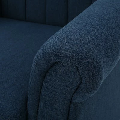 Waldorf Channel Club Chair Dark Blue - Christopher Knight Home 4 Waldorf Channel Club Chair Dark Blue - Christopher Knight Home - Image 2