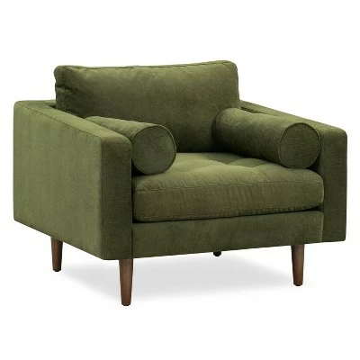 Florence Mid-Century Modern Velvet Lounge Chair - Poly & Bark Concrete Velvet 10 Florence Mid-Century Modern Velvet Lounge Chair - Poly & Bark Concrete Velvet - Image 8