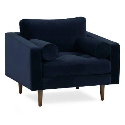 Florence Mid-Century Modern Velvet Lounge Chair - Poly & Bark Concrete Velvet 11 Florence Mid-Century Modern Velvet Lounge Chair - Poly & Bark Concrete Velvet - Image 9