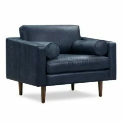 Florence Mid-Century Modern Lounge Chair - Poly & Bark Midnight Blue -Living Room Chairs store unnamed file 11552