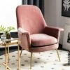 Aimee Velvet Armchair - Safavieh Dusty Rose -Living Room Chairs store unnamed file 11554