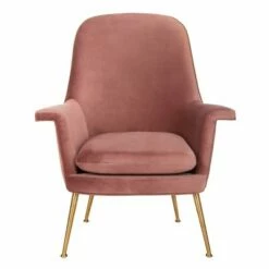 Aimee Velvet Armchair - Safavieh Dusty Rose -Living Room Chairs store unnamed file 11561