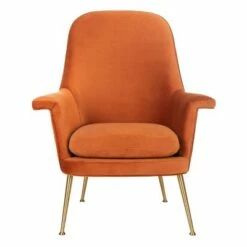 Aimee Velvet Armchair - Safavieh Dusty Rose -Living Room Chairs store unnamed file 11562