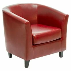 Preston Club Chair - Christopher Knight Home Ox Blood -Living Room Chairs store unnamed file 11567