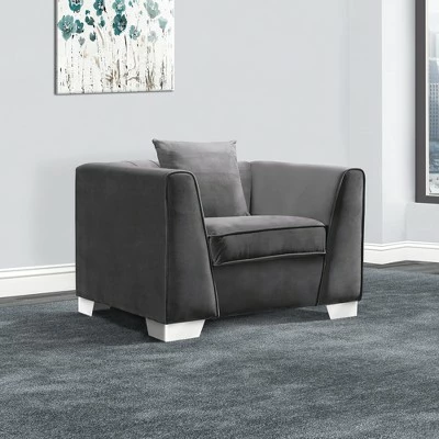Armen Living Cambridge Contemporary Sofa Chair Velvet Dark Gray 3 Armen Living Cambridge Contemporary Sofa Chair Velvet Dark Gray