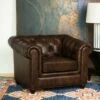 Keswick Tufted Leather Armchair Brown - Abbyson Living