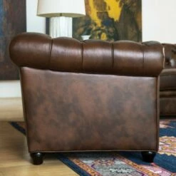 Keswick Tufted Leather Armchair Brown - Abbyson Living -Living Room Chairs store unnamed file 11571