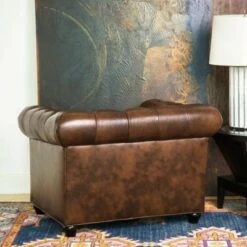 Keswick Tufted Leather Armchair Brown - Abbyson Living -Living Room Chairs store unnamed file 11572