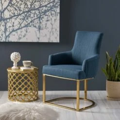 Gloria Modern Glam Chair Navy Blue - Christopher Knight Home