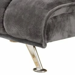 Convertible Fabric Chair with Tufted Design and Metal Legs Gray - Benzara