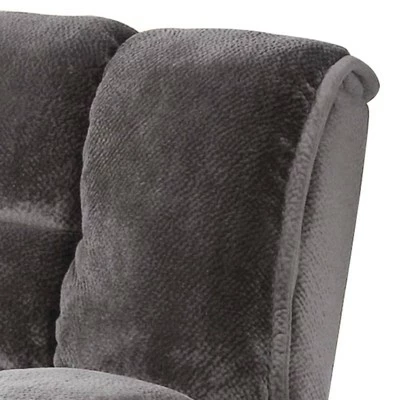Convertible Fabric Chair with Tufted Design and Metal Legs Gray - Benzara 5 Convertible Fabric Chair with Tufted Design and Metal Legs Gray - Benzara - Image 3
