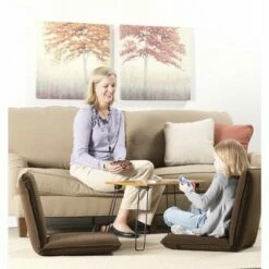 Plow & Hearth - Fully Adjustable Five-Position Multiangle Floor Chair, Taupe -Living Room Chairs store unnamed file 11615