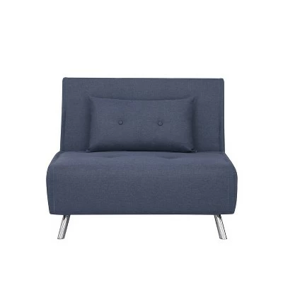 Reese Fabric Twin Pillow Back Futon Chair - Abbyson Living Light Gray 4 Reese Fabric Twin Pillow Back Futon Chair - Abbyson Living Light Gray - Image 3