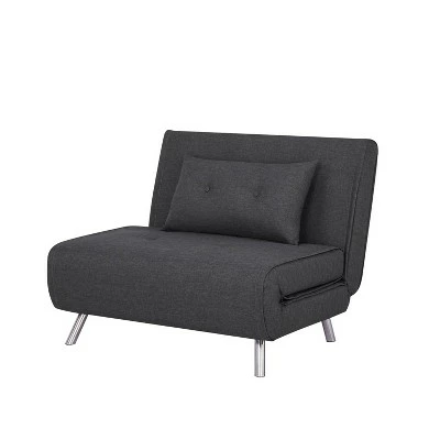 Reese Fabric Twin Pillow Back Futon Chair - Abbyson Living Light Gray 15 Reese Fabric Twin Pillow Back Futon Chair - Abbyson Living Light Gray - Image 14