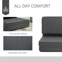 HomCom Folding Floor Sleeper Chair with 5 Adjustable Angles -Living Room Chairs store unnamed file 11635