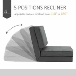 HomCom Folding Floor Sleeper Chair with 5 Adjustable Angles -Living Room Chairs store unnamed file 11637