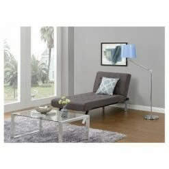 DHP Eve Linen Upholstered Chaise Lounger - Room & Joy Gray -Living Room Chairs store unnamed file 11647