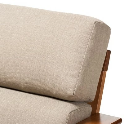 Baxton Studio Larissa Modern Classic Mission Style Cherry Finished Wood and Fabric High Back Cushioned Living Room Dark Beige Cherry 6 Baxton Studio Larissa Modern Classic Mission Style Cherry Finished Wood and Fabric High Back Cushioned Living Room Dark Beige Cherry - Image 4