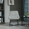 HomCom Modern Mid-Back Linen Accent Chair with X-Shaped Metal Frame and Curved Back 1 HomCom Modern Mid-Back Linen Accent Chair with X-Shaped Metal Frame and Curved Back -Living Room Chairs store unnamed file 11686