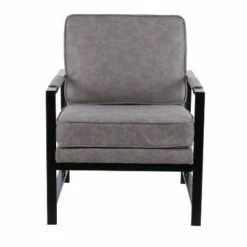 Franklin Arm Chair Leather/Steel Black/Gray - LumiSource 12 Franklin Arm Chair Leather/Steel Black/Gray - LumiSource -Living Room Chairs store unnamed file 1175