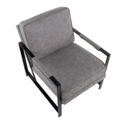 Franklin Arm Chair Leather/Steel Black/Gray - LumiSource 13 Franklin Arm Chair Leather/Steel Black/Gray - LumiSource -Living Room Chairs store unnamed file 1176