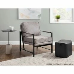 Franklin Arm Chair Leather/Steel Black/Gray - LumiSource 15 Franklin Arm Chair Leather/Steel Black/Gray - LumiSource -Living Room Chairs store unnamed file 1178