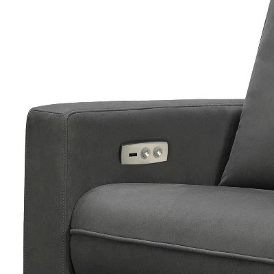 Teagan Power Swivel Glider Recliner - Abbyson Living Charcoal Gray 6 Teagan Power Swivel Glider Recliner - Abbyson Living Charcoal Gray - Image 4