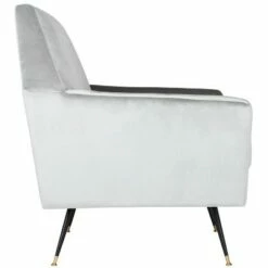Nynette Mid-Century Armchair - Light Gray Velvet - Safavieh -Living Room Chairs store unnamed file 1181