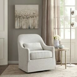Madison Park Wilmington Swivel Glider Chair Ivory/Black