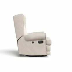 Storkcraft Serenity Wingback Upholstered Reclining Glider with USB Charging Port Ivory -Living Room Chairs store unnamed file 11907
