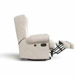 Storkcraft Serenity Wingback Upholstered Reclining Glider with USB Charging Port Ivory -Living Room Chairs store unnamed file 11908