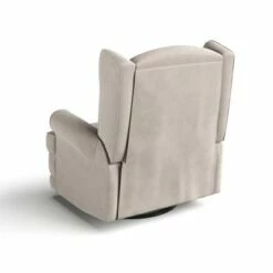 Storkcraft Serenity Wingback Upholstered Reclining Glider with USB Charging Port Ivory -Living Room Chairs store unnamed file 11909