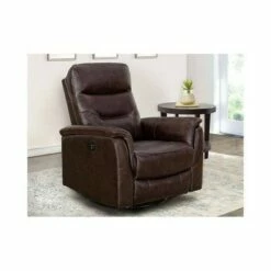 Payson Leather Power Swivel Glider Recliner - Abbyson Living Gray