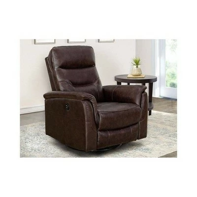Payson Leather Power Swivel Glider Recliner - Abbyson Living Gray 3 Payson Leather Power Swivel Glider Recliner - Abbyson Living Gray