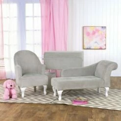 Kids' Diva Chaise Dove Gray - HomePop