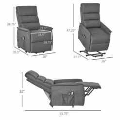 HomCom Electric Lift Recliner Massage Chair Vibration with Remote Storage -Living Room Chairs store unnamed file 12040