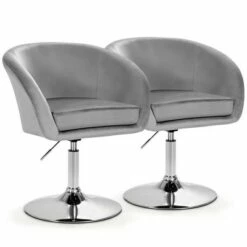Costway Set of 2 Modern Velvet Chair Height Adjustable Bar Stool Swivel -Living Room Chairs store unnamed file 12056