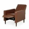 Mervynn Mid-Century Modern Button Tufted Recliner Cognac Brown/Dark Espresso - Christopher Knight Home